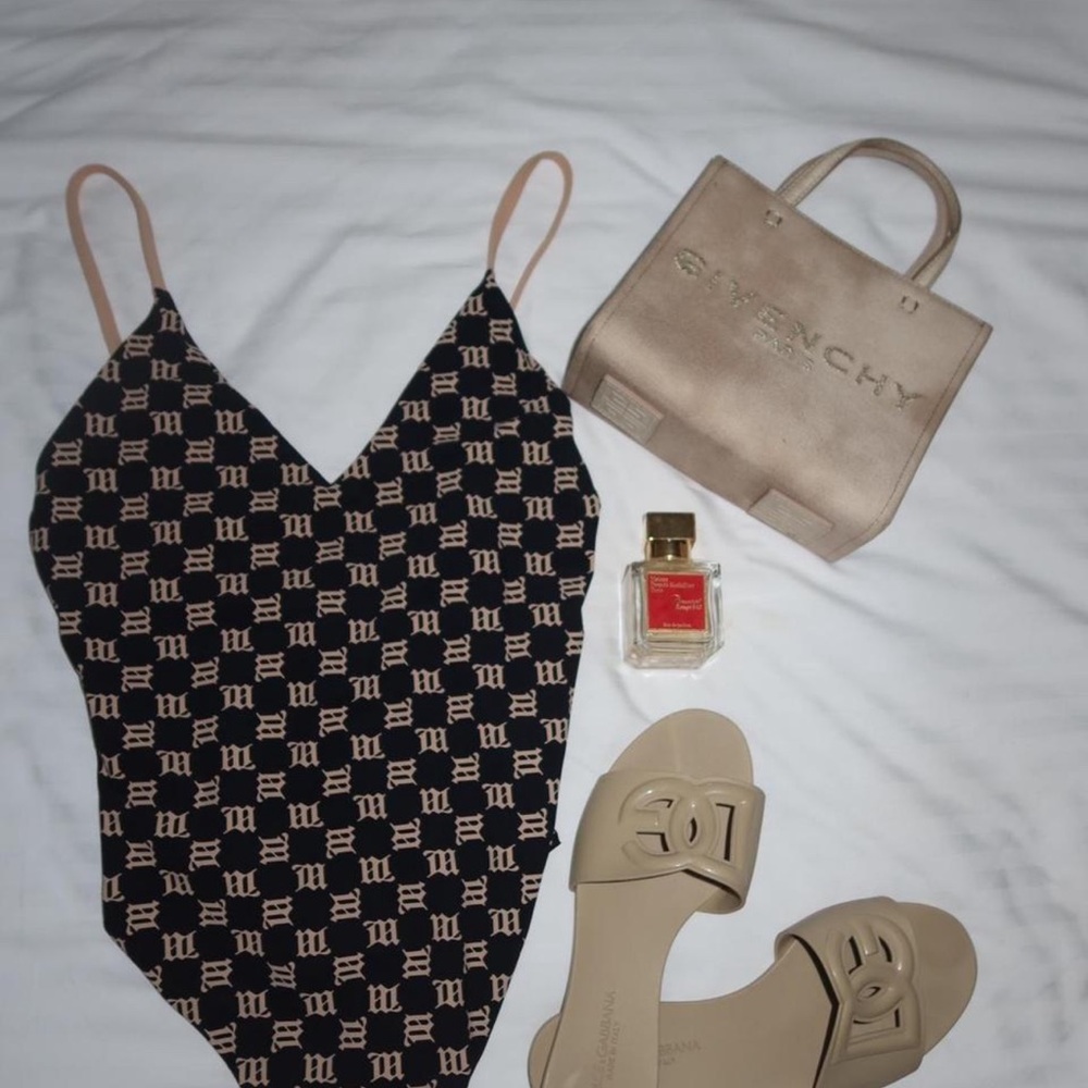 MISBHV Black Monogram Swimsuit size small (32)